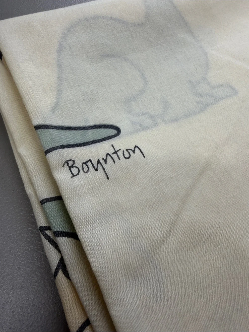 Vintage Sandra Boynton Twin Flat Sheet Dinosaur Print Martex Bedding 1986 VTG